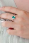 Emerald Gem Channel Set Diamond Ring