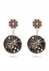 Black Spider Oil Spill Earrings