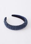 Full Rhinestone Crystal Headband in Navy