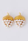 Pearly Gold Strawberry Earrings