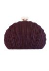 Ritzy Seashell Pearl Clutch in Burgundy