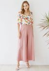 Soft Cotton Wide Leg Crop Pants in Pink