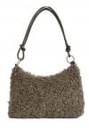 Double String Soft Lambswool Shoulder Bag in Khaki