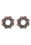 Mixcolor Wreath Rhinestone Earrings