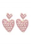 Lovely Pearl Heart Rhinestone Earrings