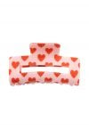 Hollow Out Cute Heart Hair Claw in Orange