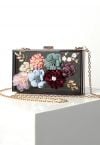 Dainty 3D Floral Translucent Clutch in Black