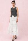 Eyelet Embroidery Cutwork Trim Maxi Skirt