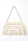 Braided Straw Shoulder Bag in Cream