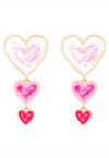 Multilayer Ombre Heart Oil Spill Enamel Earrings