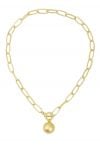 Golden Ball Oval Chain Necklace