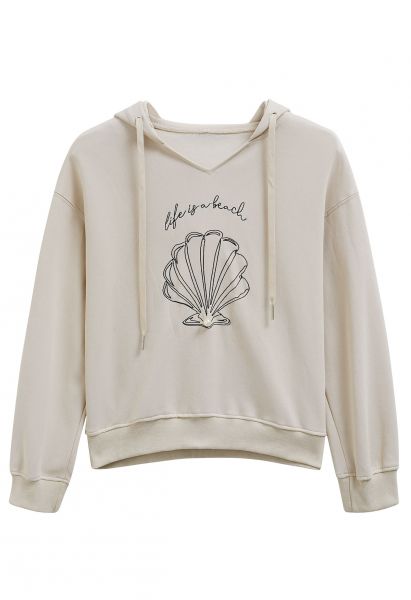 Pearl Seashell Pattern Hoodie Sweatshirt