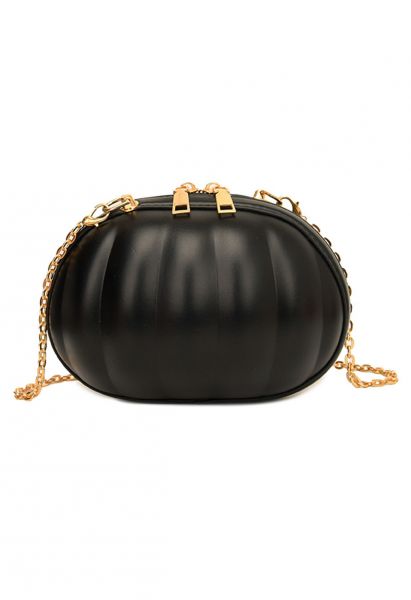 Funny Pumpkin Crossbody Bag in Black