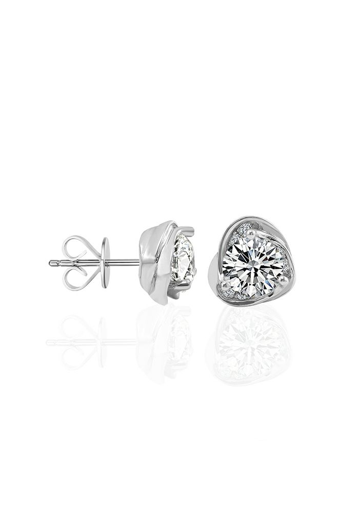 Floral Moissanite Diamond Earrings