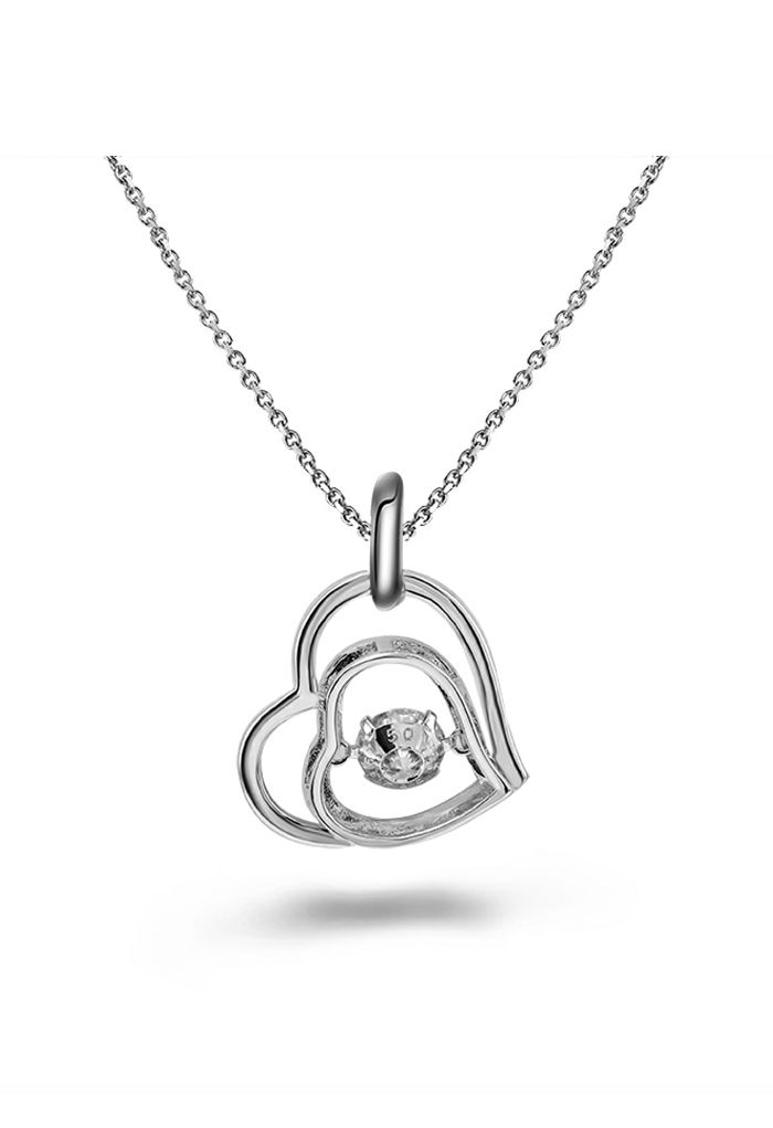 Double Heart Moissanite Diamond Necklace