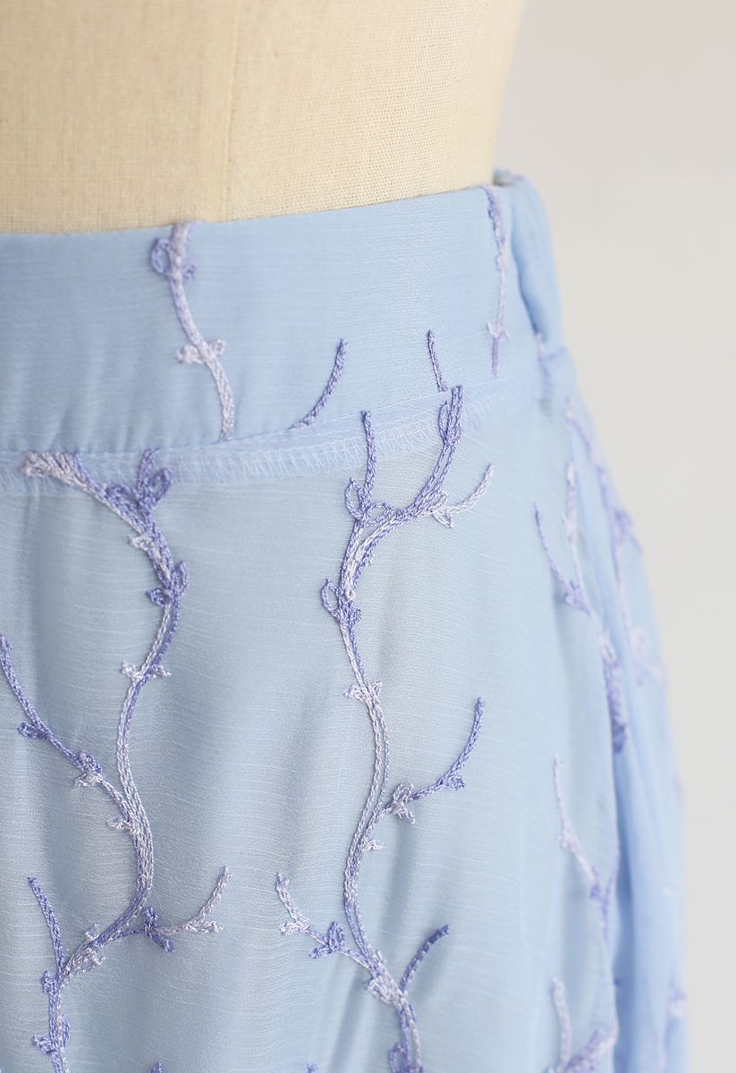 刺繍Aラインスカート