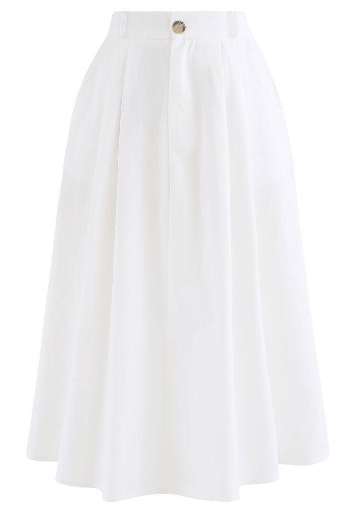 ポケットAラインスカート　ホワイト