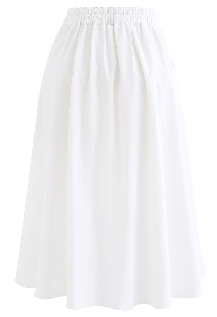 ポケットAラインスカート　ホワイト