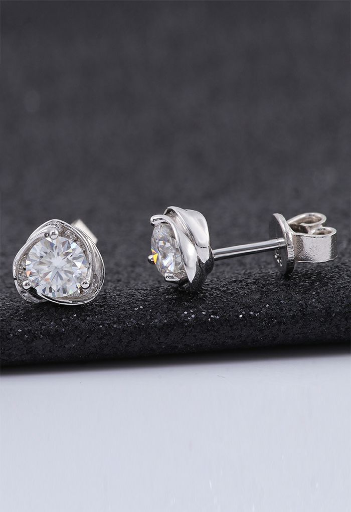 Floral Moissanite Diamond Earrings