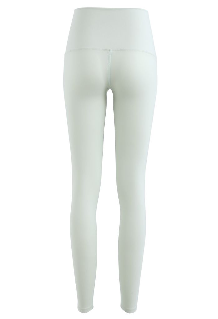 High Waisted Hook and Eye Fastening Leggings in Pistachio