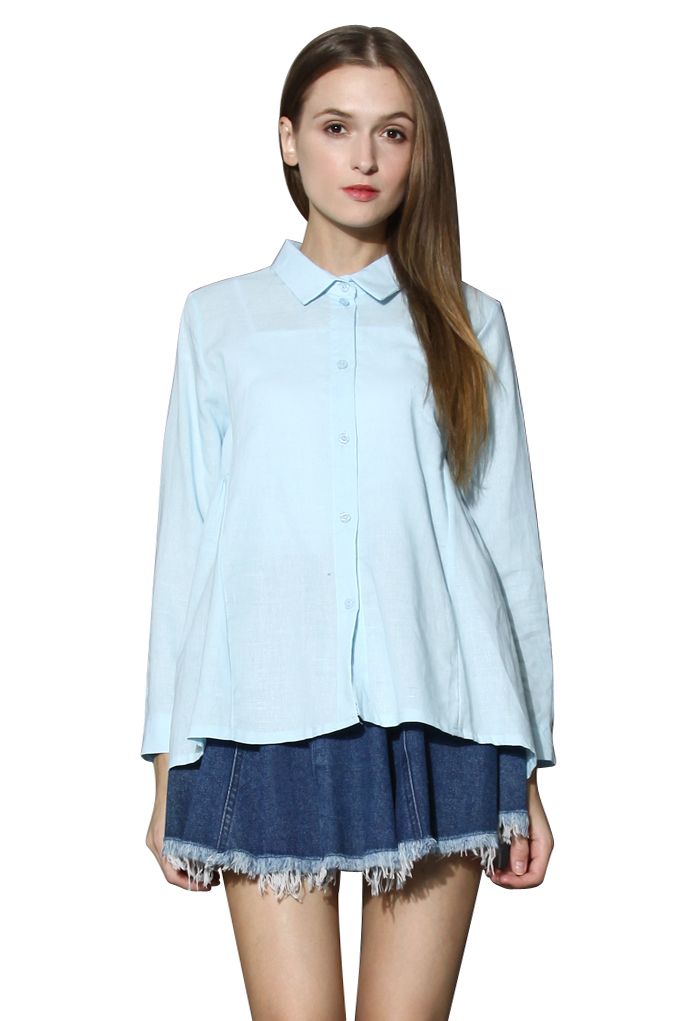 Dolly Flare Shirt in Blue