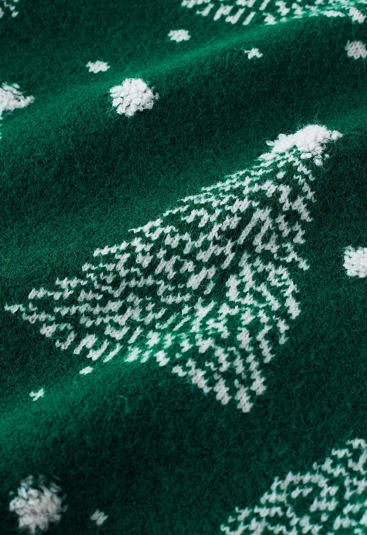 Christmas Tree Pattern Jacquard Knit Sweater in Green