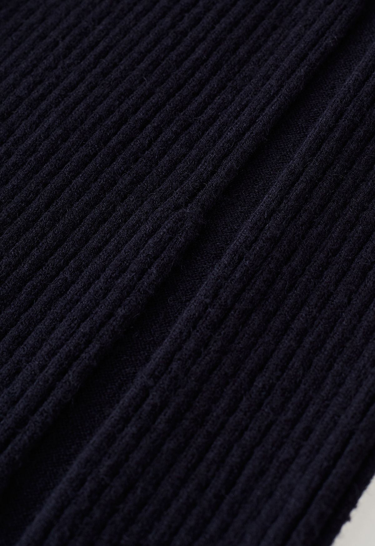 Black Ribbed Knit Fabric 