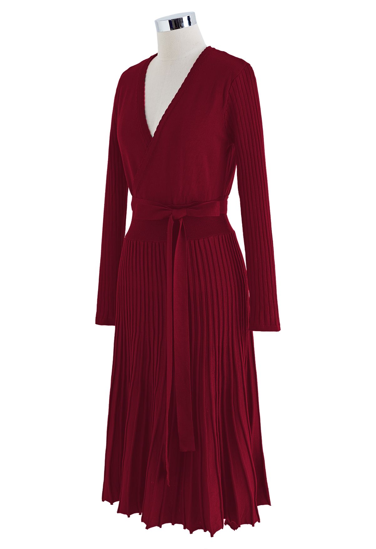 Embrace a Lithe Knitted Dress in Red