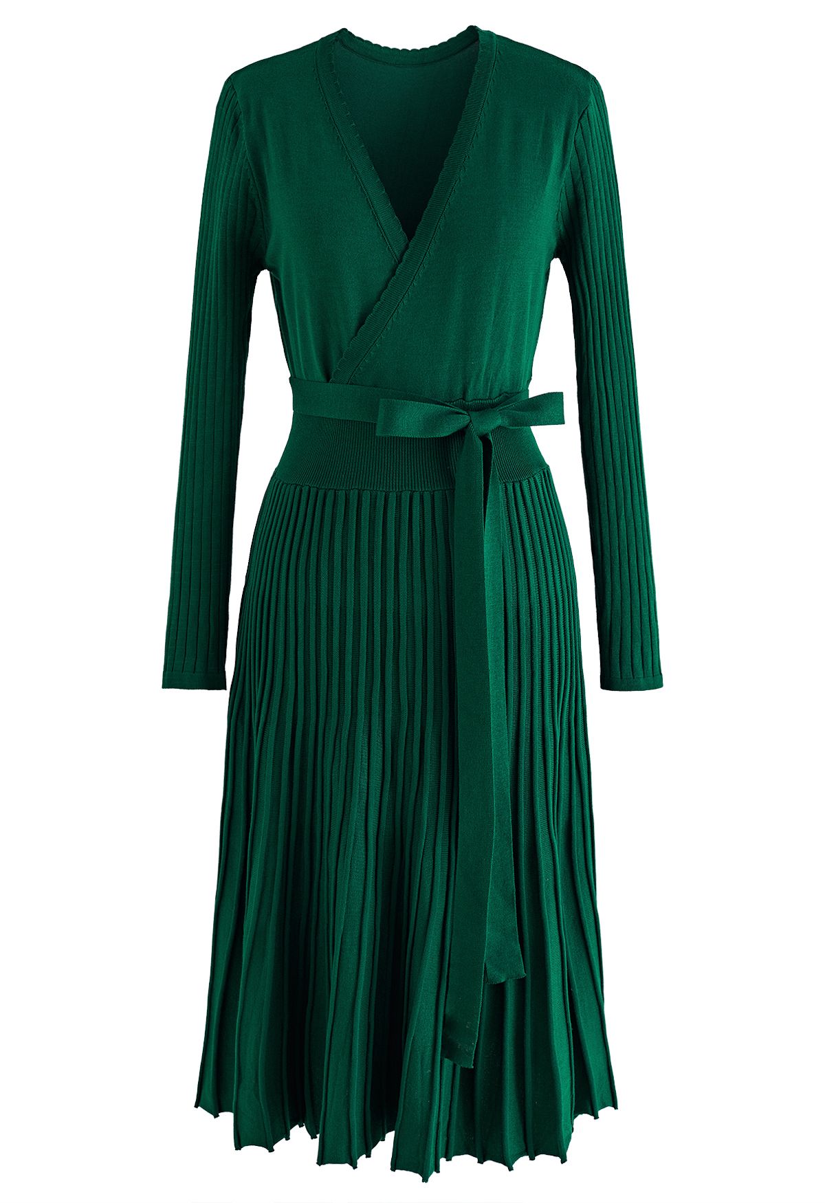 Embrace a Lithe Knitted Dress in Emerald