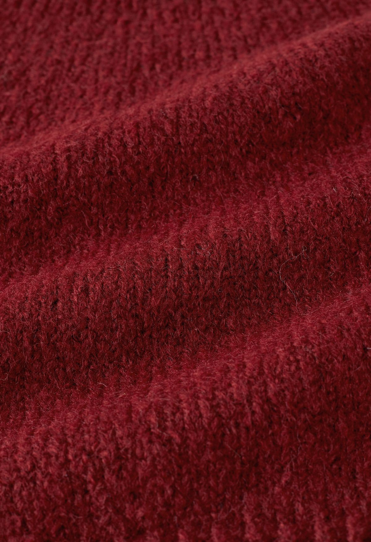 Pom-Pom Christmas Tree Chunky Knit Sweater in Red