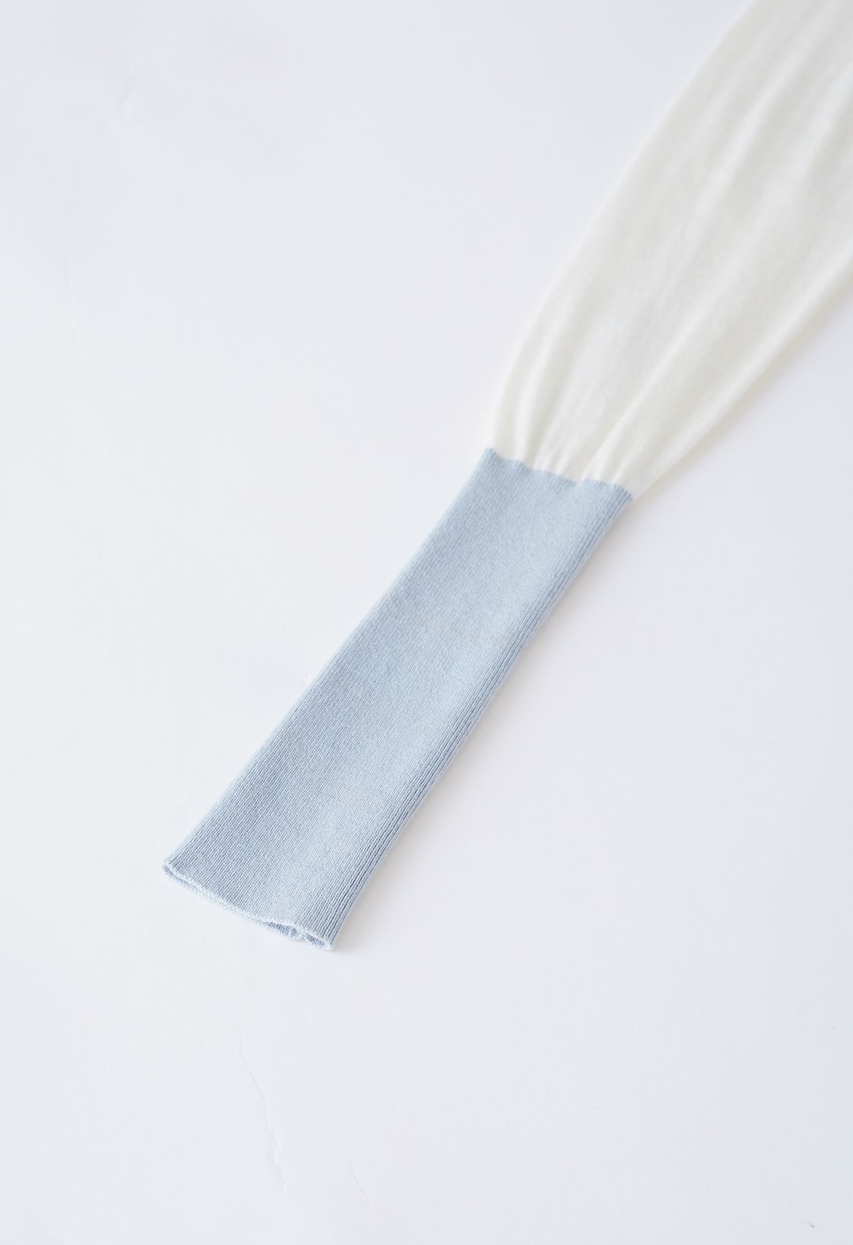 Color Blocked Turtleneck Knit Top in Ivory