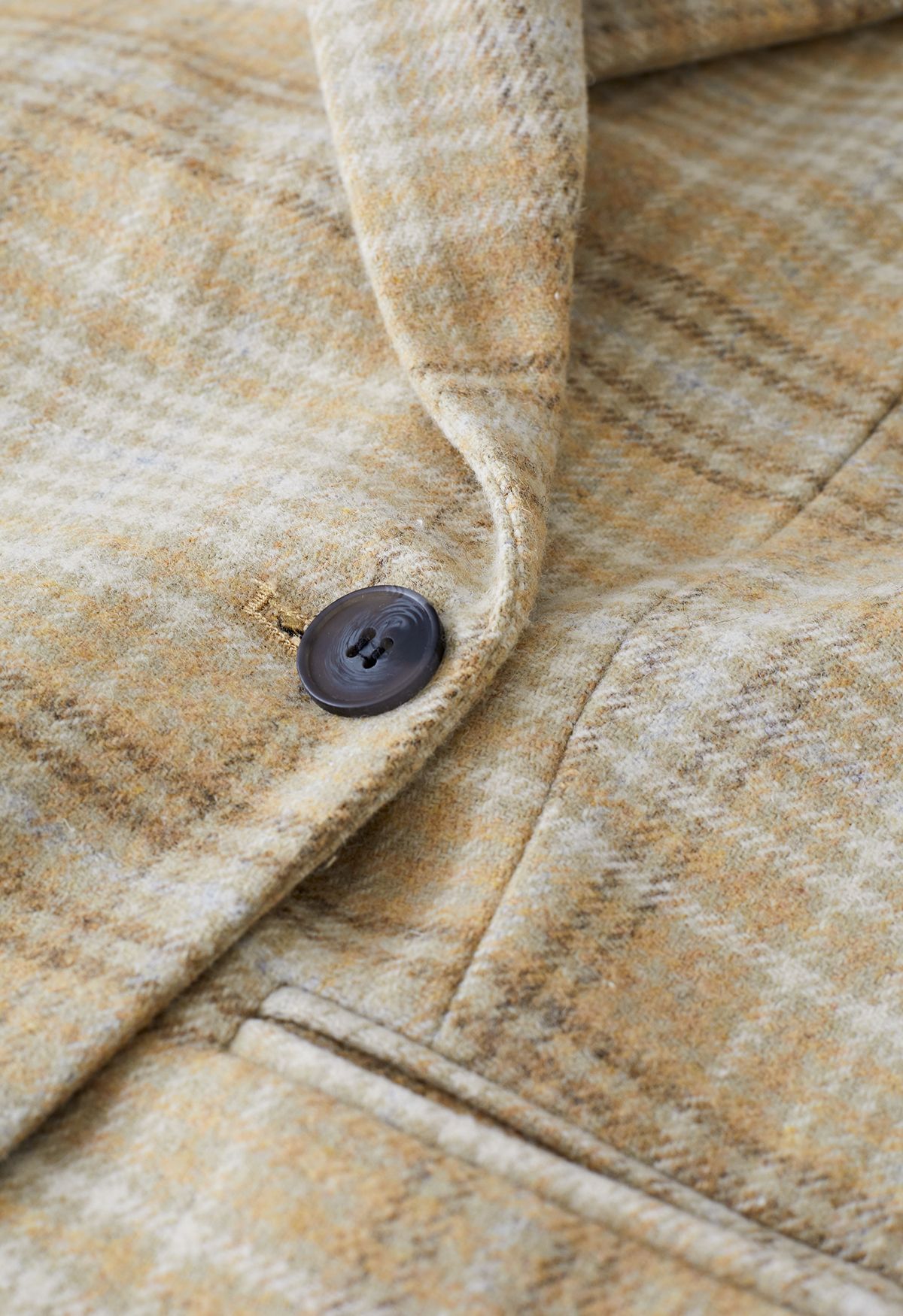 One-Button Front Plaid Wool-Blend Blazer