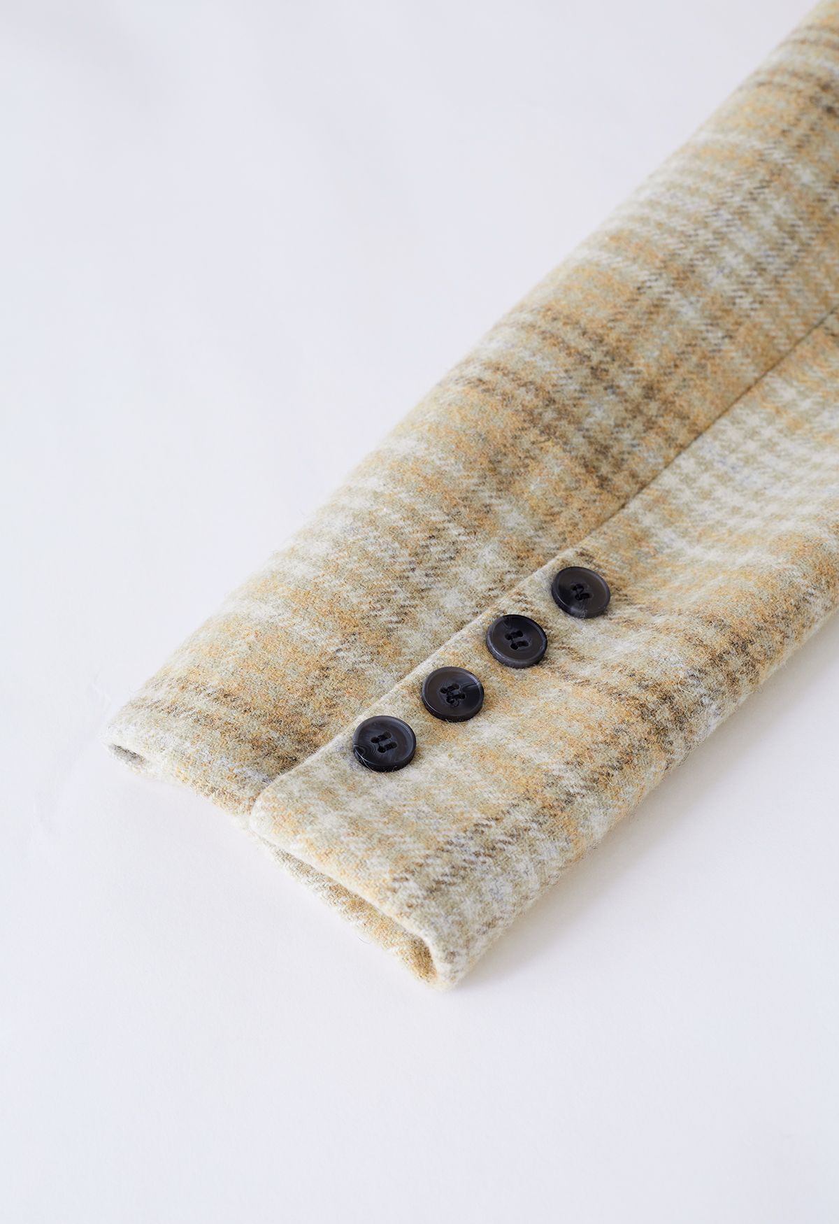 One-Button Front Plaid Wool-Blend Blazer