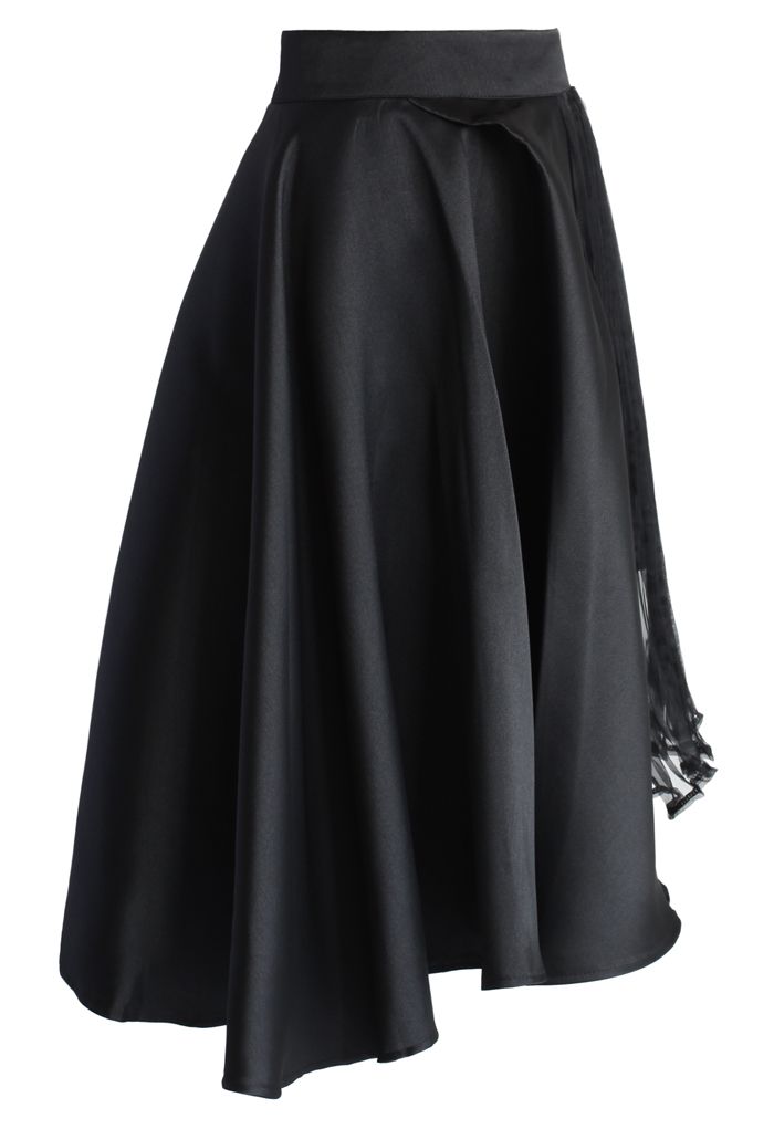 Eternal Flame Asymmetric Skirt in Black