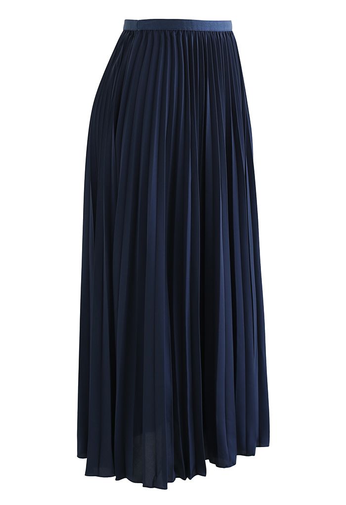 6,900円CHANEL濃紺ベーシックプリーツスカート