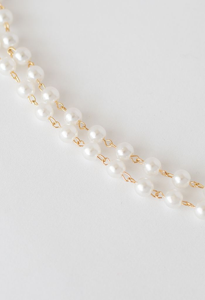 Retro Pearl Draped Chain Belt