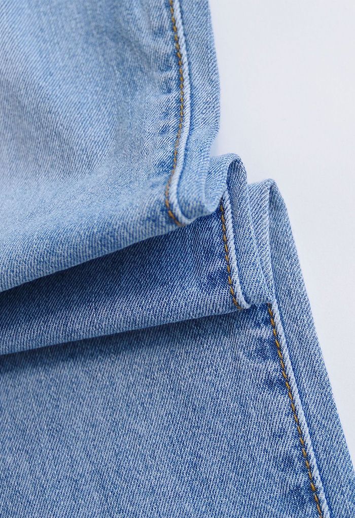 Ripped Detail High-Waisted Jeans