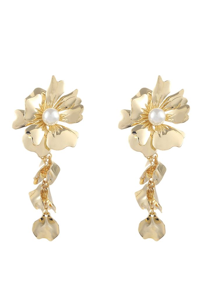 Splendidly Pearl Floral Drop Earrings