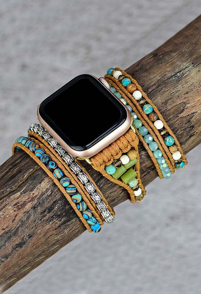 Exotic Multi Stone Weave Watch Strap