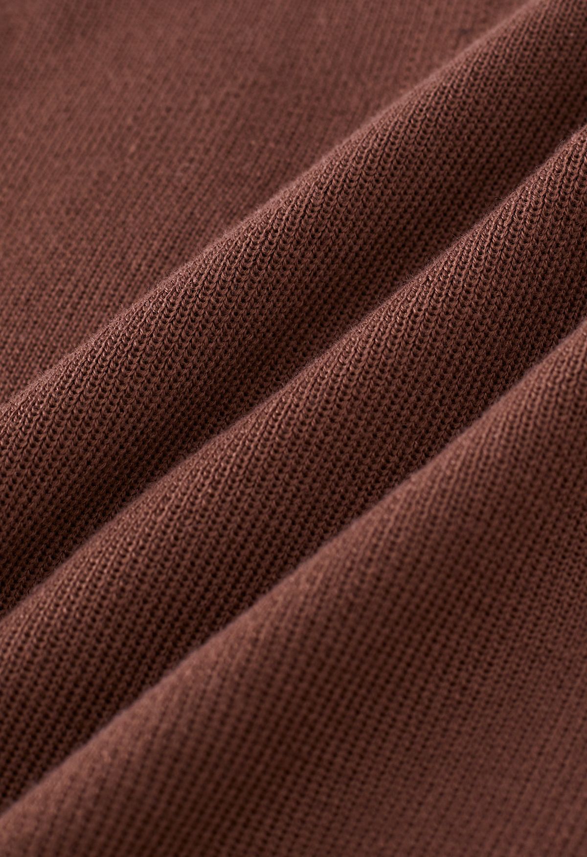 Self-Tie Bowknot Knit Crop Top in Brown
