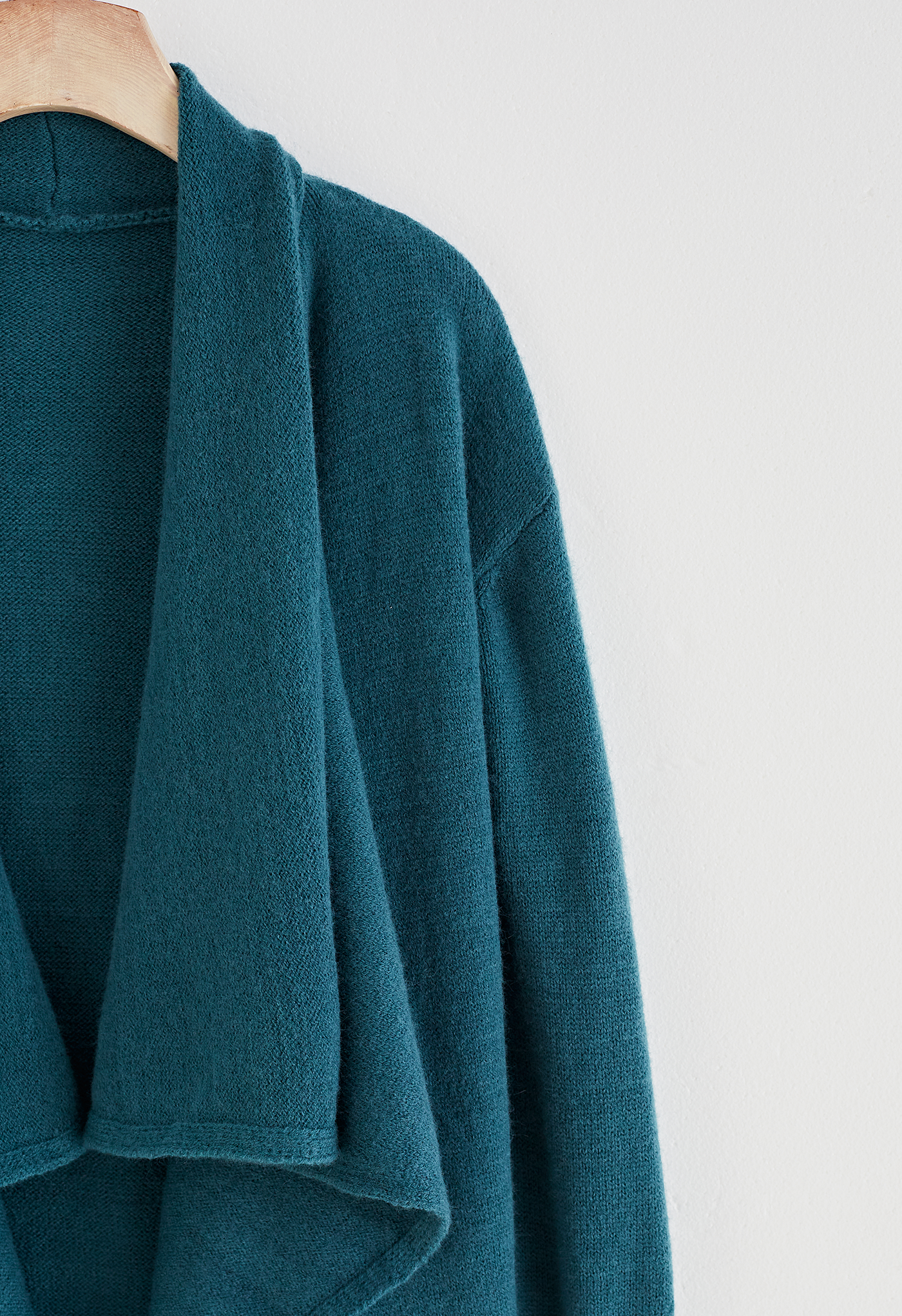 Waterfall Longline Knit Cardigan in Teal