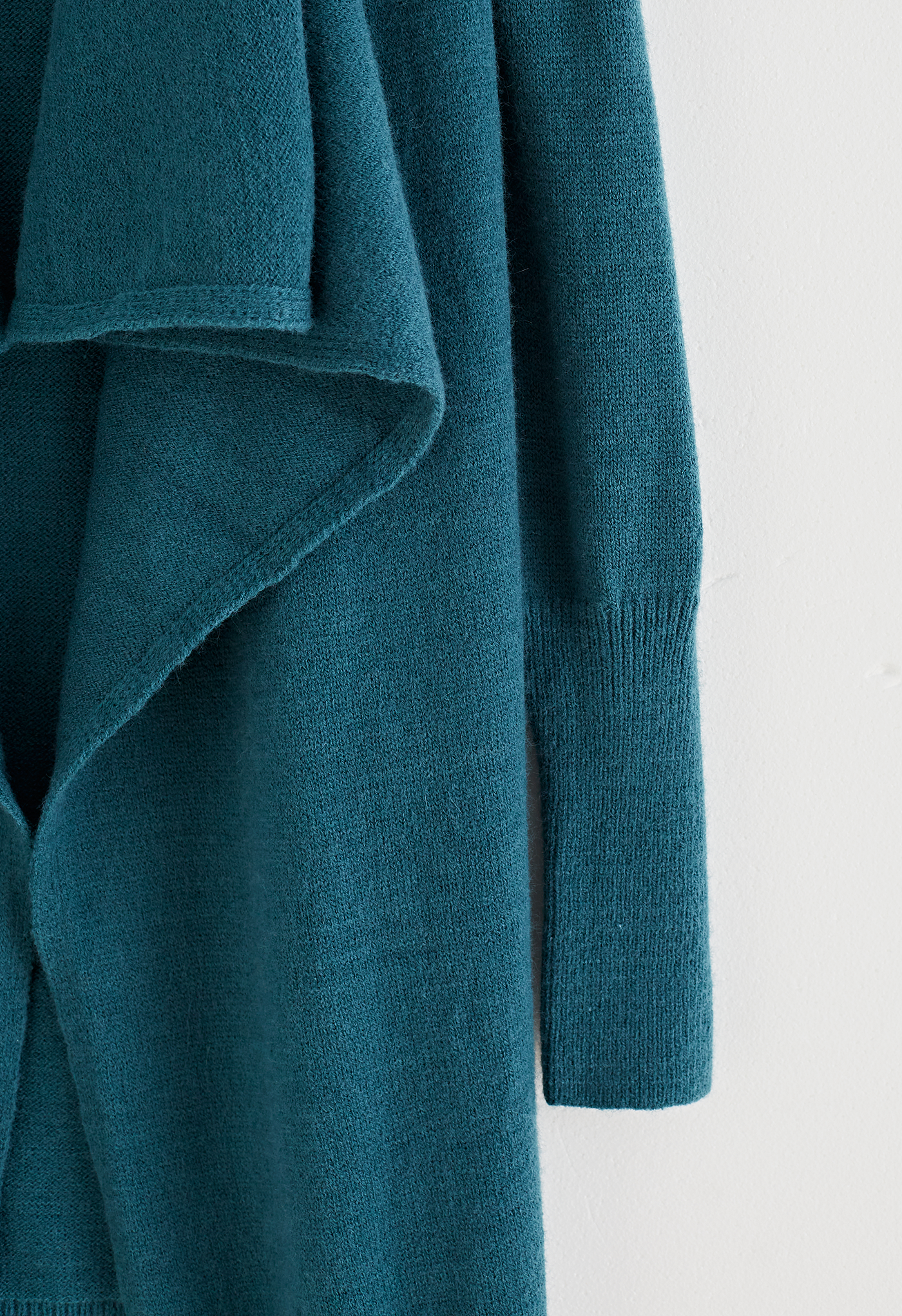 Waterfall Longline Knit Cardigan in Teal