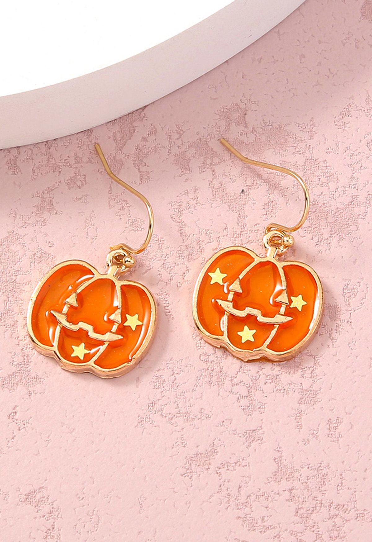 Starry Embellished Pumpkin Earrings
