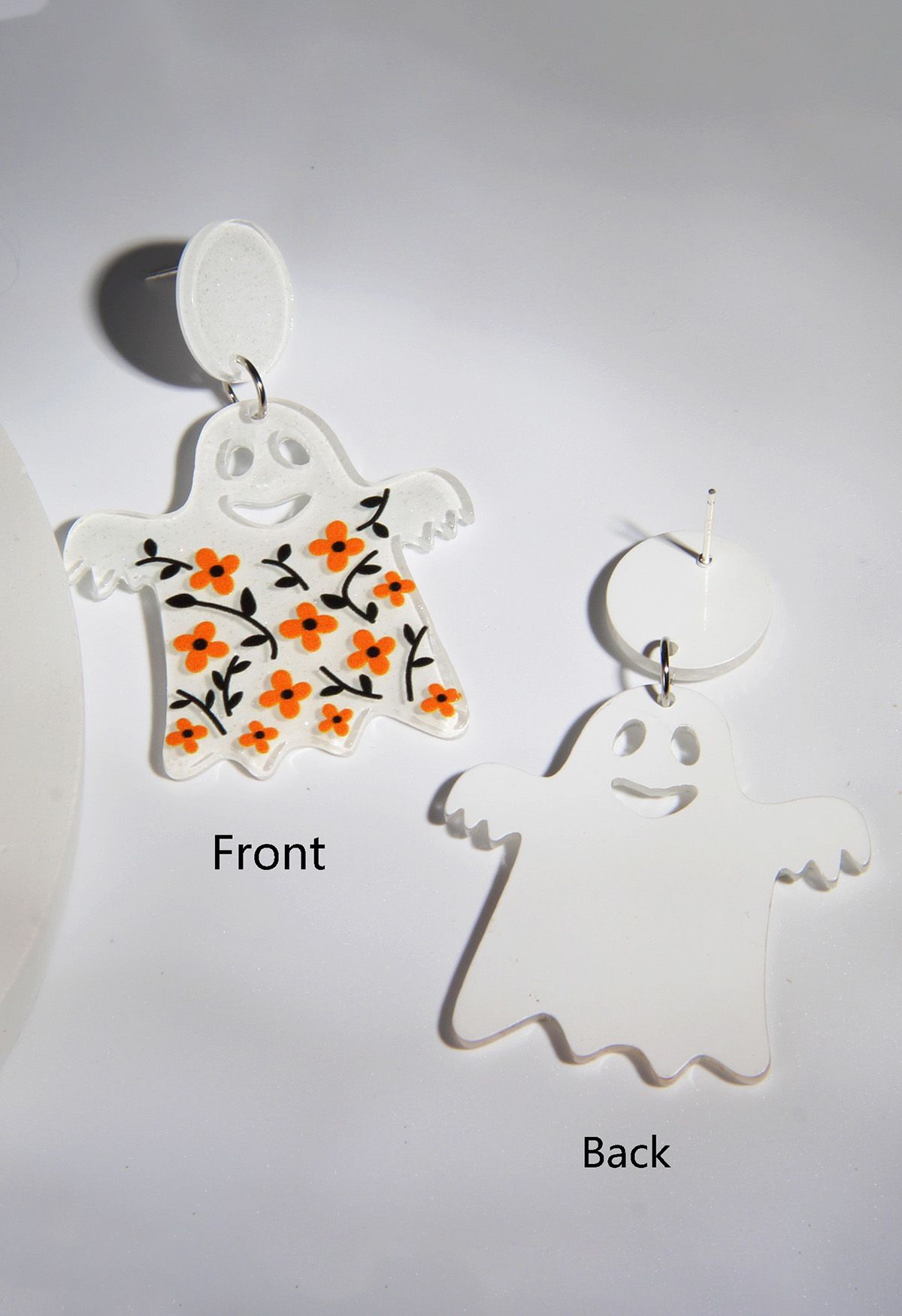 Floret Ghost Acrylic Drop Earrings