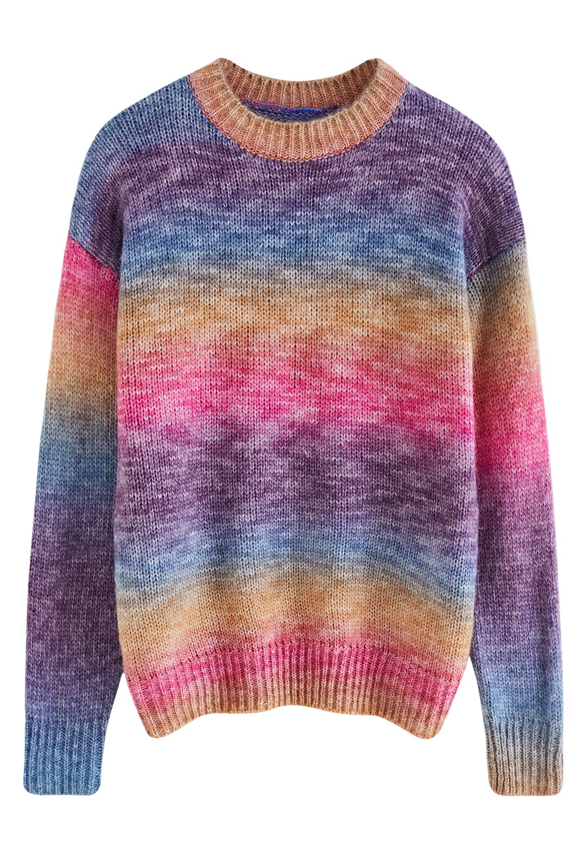 Fuzzy on sale rainbow sweater