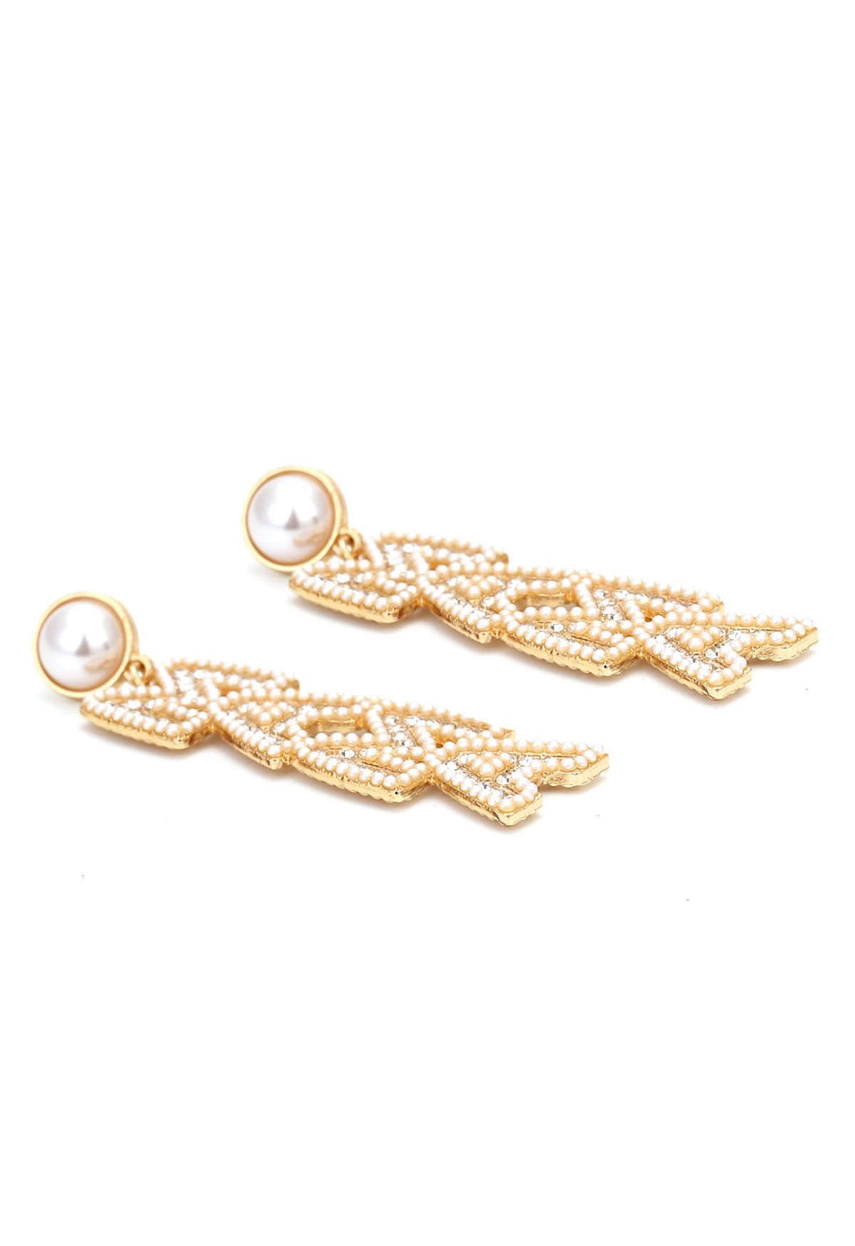 MAMA Luxurious Diamond Pearl Earrings