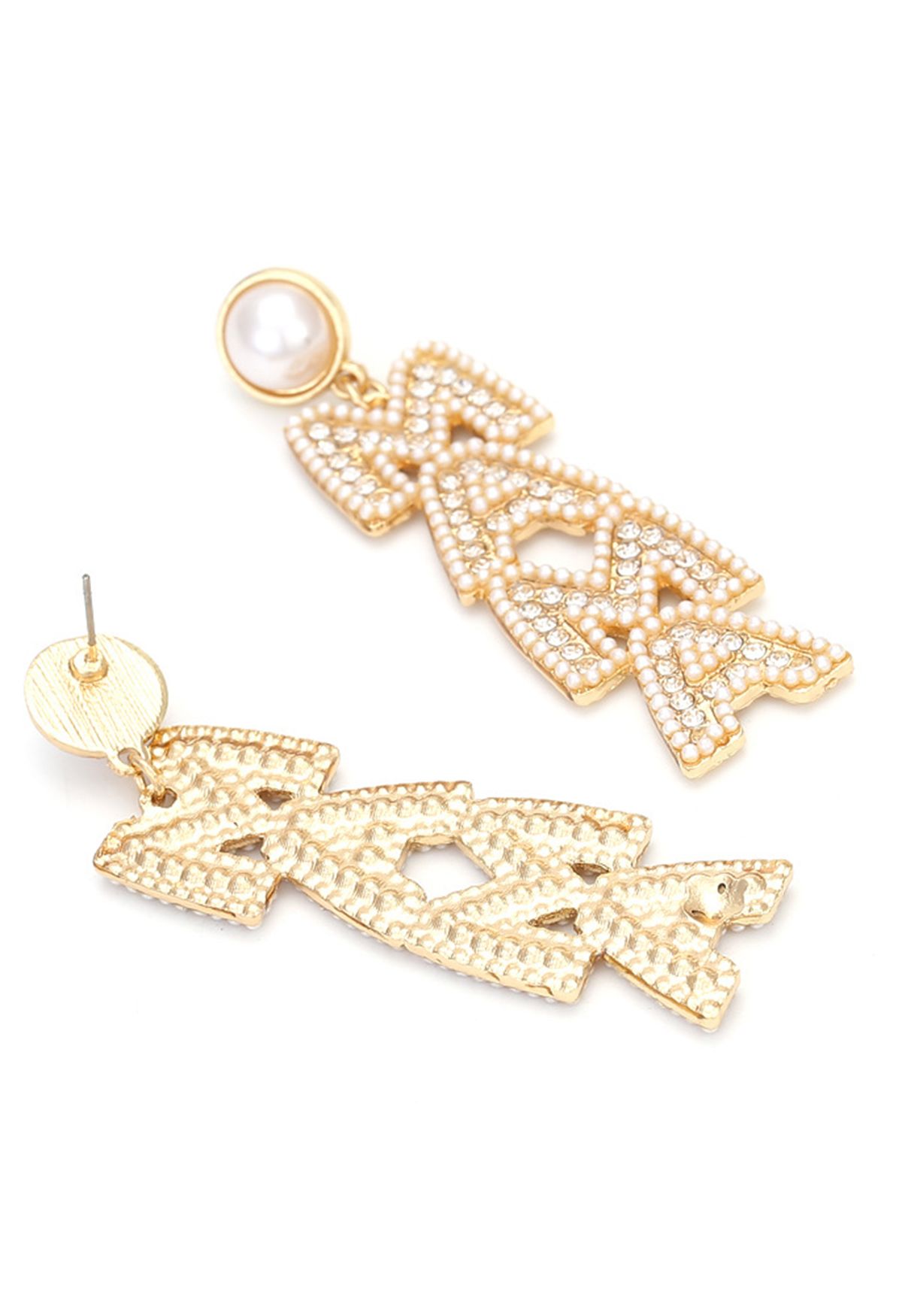 MAMA Luxurious Diamond Pearl Earrings