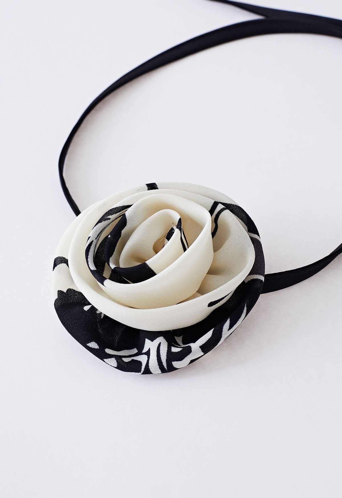 Flower Choker Necklace Spliced Wrap Top