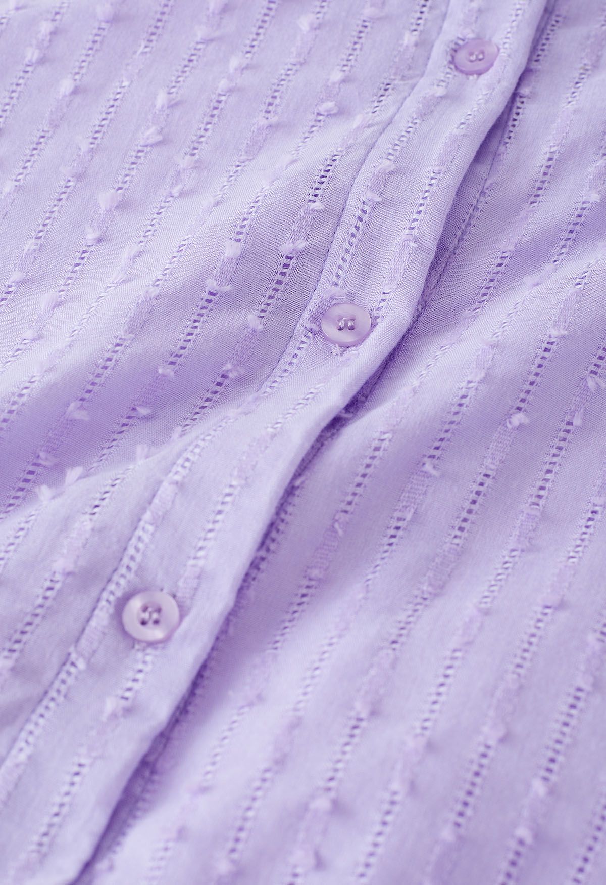 Laid Back Eyelet Oversized Shirt and Shorts Set in Lilac