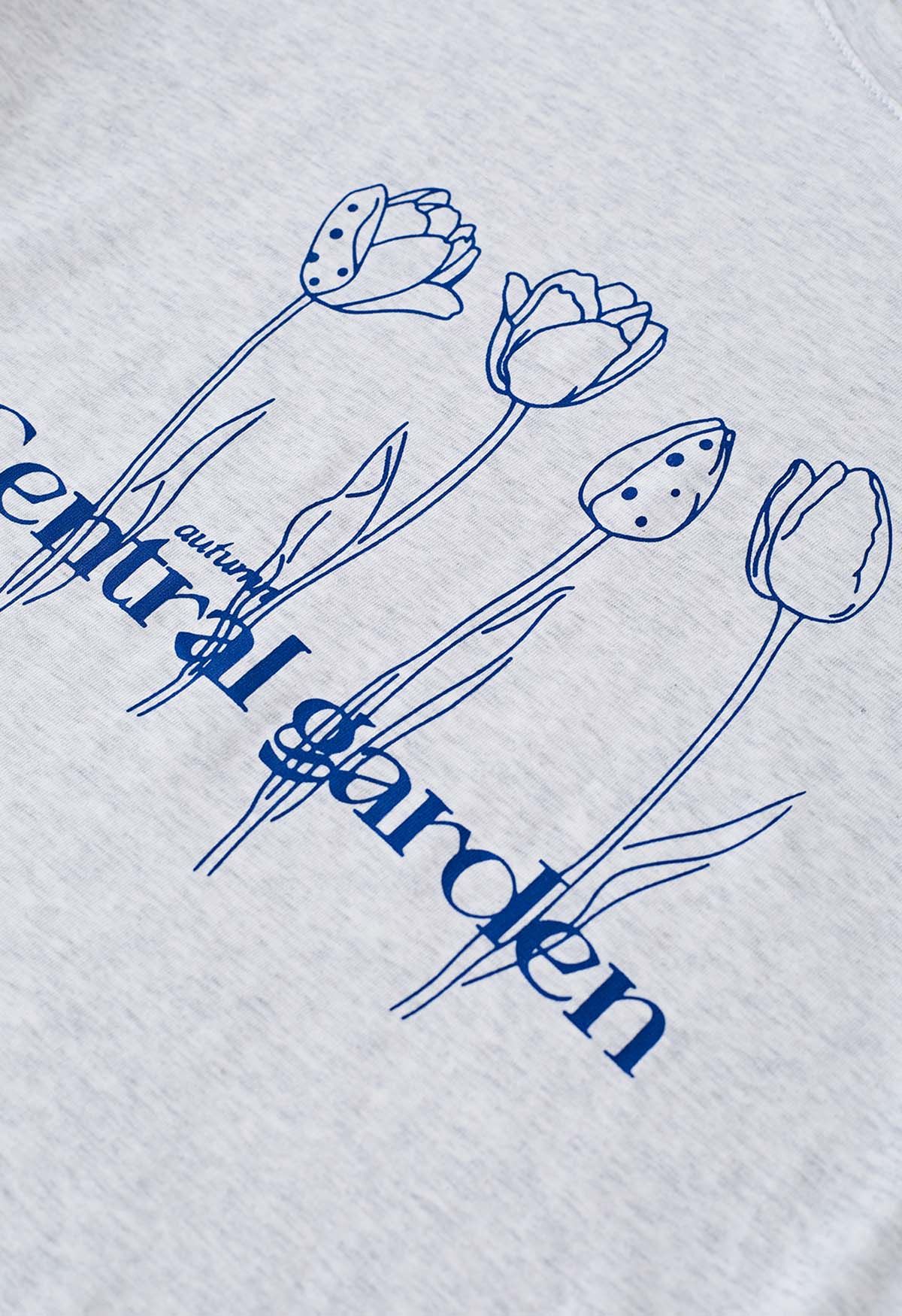 Central Garden Crew Neck T-Shirt in Grey